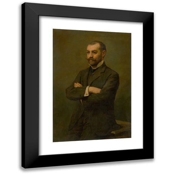 Elemír Halász-Hradil 11x14 Black Modern Framed Museum Art Print Titled - Portrait of Felix Halmi (1908)