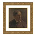 thumbnail image 1 of Elemír Halász-Hradil 15x16 Gold Ornate Wood Frame and Double Matted Museum Art Print Titled - Head Study of a Man (1899), 1 of 4