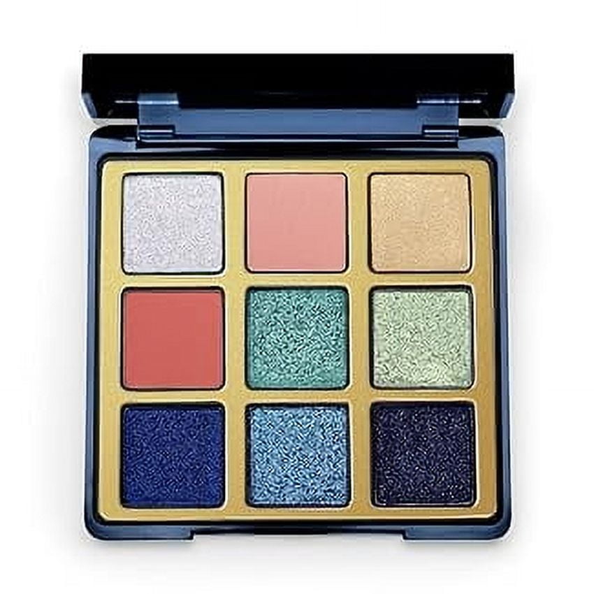 Eleman Aqua Blue Eyeshadow Palette - Ultra Rich Pigmented Matte, Metallic, Shimmer And Satin Shades - Vegan And Cruelty-Free Ingredients