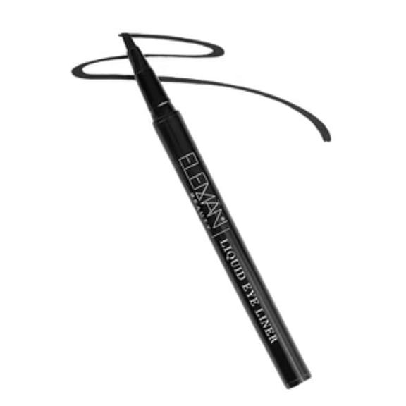 Eleman Beauty Deep Black Liquid Eyeliner, Waterproof, Smudge-Proof, Vegan, Long-Lasting, Precision Felt Tip Applicator, Matte or Satin Finish, Transfer-Proof, Paraben-Free, Intense Pigment.
