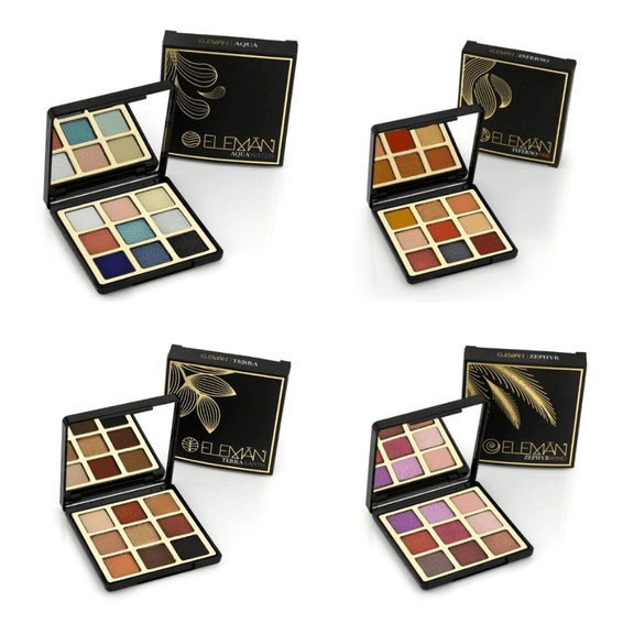 Eleman Beauty The Elements Palette Boxset - 9 Ultra Pigmented Matte, Metallic & Reflective Eyeshadow Shades - Long-Lasting, Creamy Soft Texture, Wet or Dry Application, Rich Color Payoff