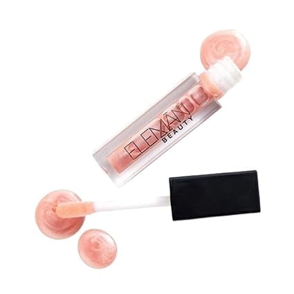 Eleman Beauty Santorini Lip Gloss Mini  Baby Pink Shimmer Gloss | Ultra-Glossy, Non-Sticky & Hydrating Formula | Infused with Coconut & Jojoba Oil for Soft, Nourished & Luscious Lips
