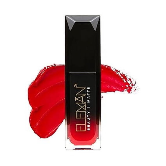 Eleman Liquid Matte Lipstick Scarlet Red Moscow Edition - Long Lasting Ultra-Pigmented - Vitamin E Infused No Drying Formula - Vegan And Cruelty-Free Ingredients 19 Oz