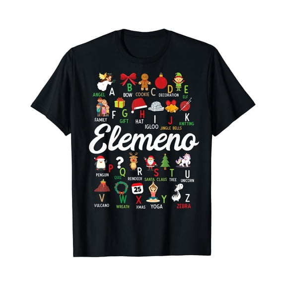 Elemeno Alphabet Krismast Shirt Preschool Teacher T-Shirt