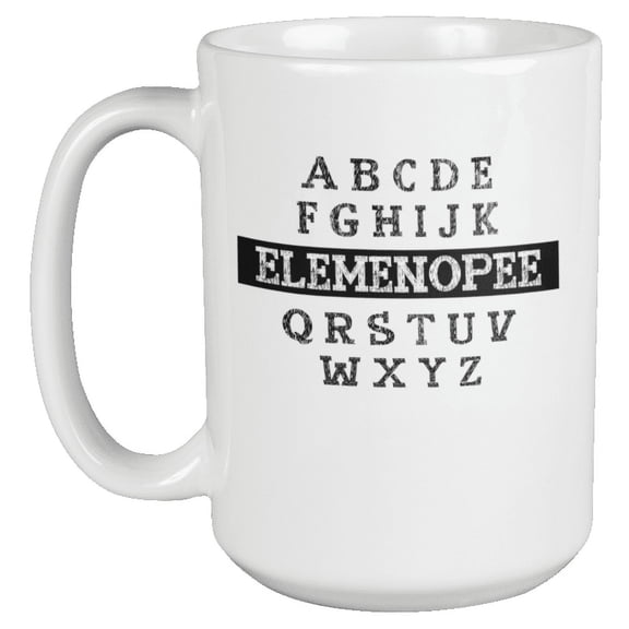 Elemenopee Alphabet Humorous Coffee & Tea Mug for Teachers & Students (15oz)