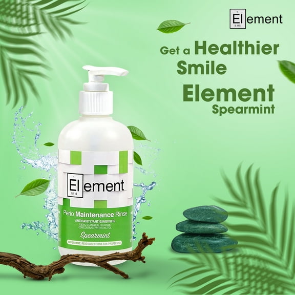 "Element" 10 Fl. Oz. 0.63% Stannous Fluoride Antimicrobial Perio Rinse Mouthwash - Spearmint Flavor