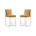 thumbnail image 1 of Manhattan Comfort Element 24.8" Faux Leather Counter Stool in Camel (Set of 2), 1 of 2