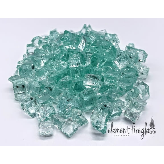 Element Aquamarine Large 1/2" Propane or Gas Fire Pit Glass by Element Fire Glass 10lb.