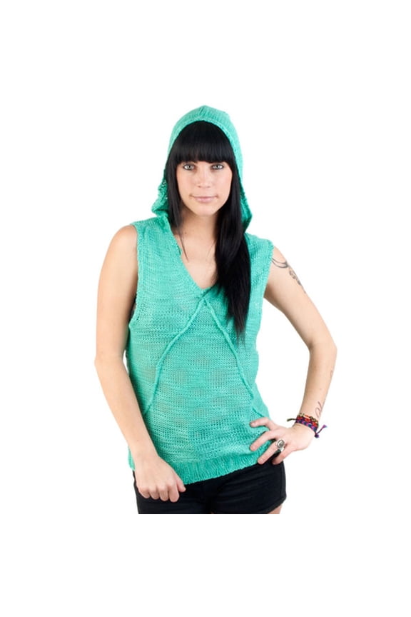 - Beacon Lagoon Green Juniors Sleeveless Sweater