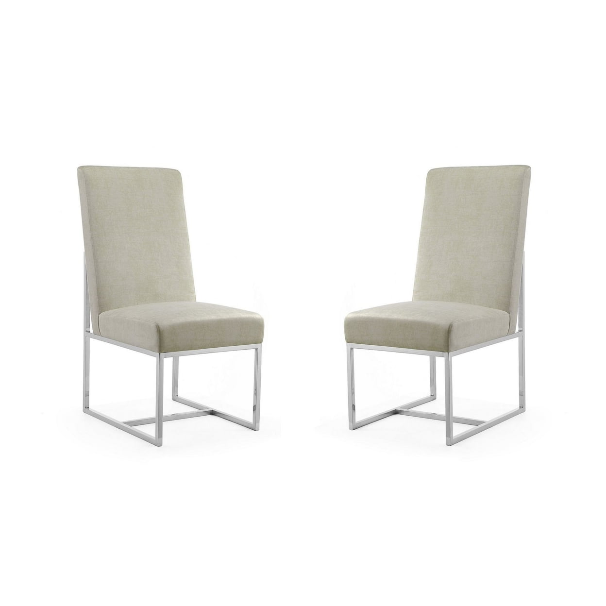 Champagne Velvet High-Back Metal Arm Chair
