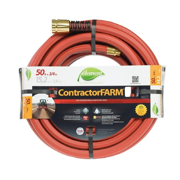 3/4 in ID x 50 ft L Water Hose, PVC Tube, Red, Aluminum x Aluminum Fitting