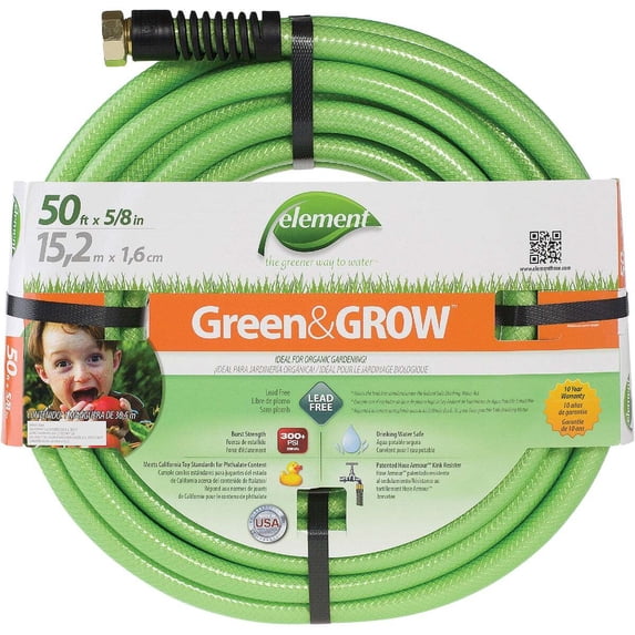 Swan Green & Grow Garden Water Hose - Drinking Water Safe, Light Duty - 5/8 In. x 50 Ft. Green