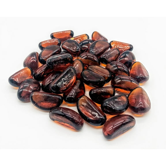 Element Fire Glass Amber Fire Glass Cashew 10 lbs, Smooth Amber Fire Glass Beads, Decorative Fire Glass, Rounded Fire Glass, Amber Fire Glass