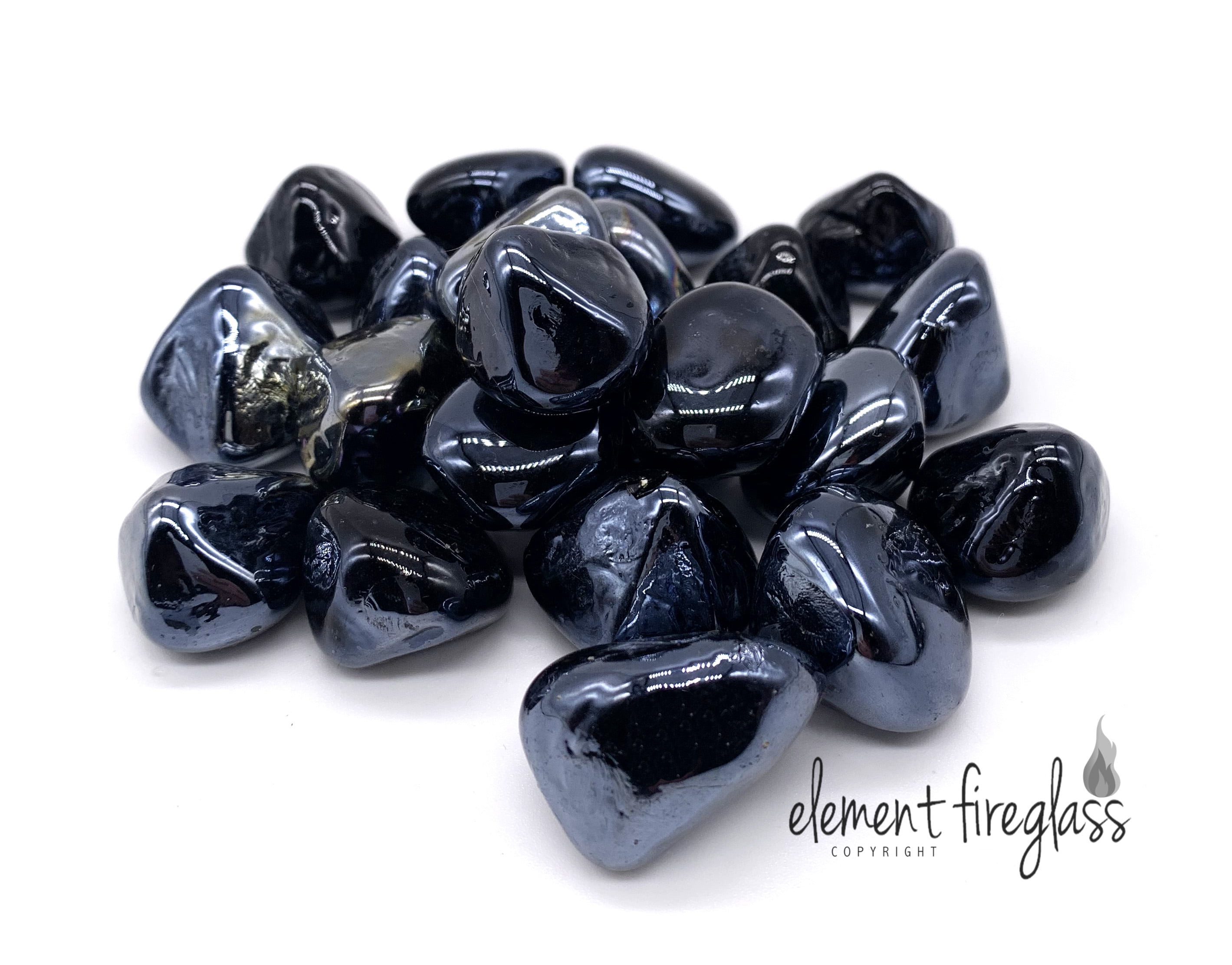 Element Fire Glass Black Zircon Diamond Fire Glass 10 Lbs, Diamond