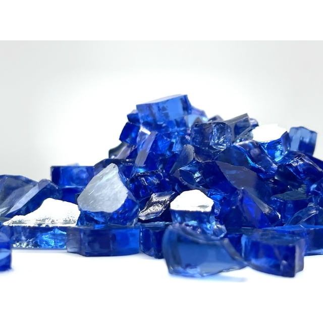 Element Fire Glass Cobalt Blue Reflective 1/4" Fire Glass 10lb, Cobalt