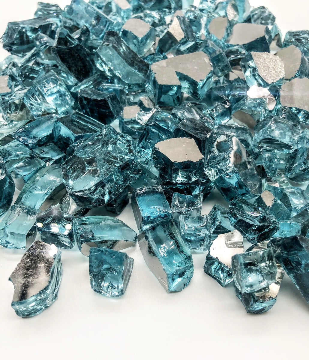 Element Fire Glass Large Azuria Reflective Fire Glass 10lbs - Indoor/Outdoor Fire Glass