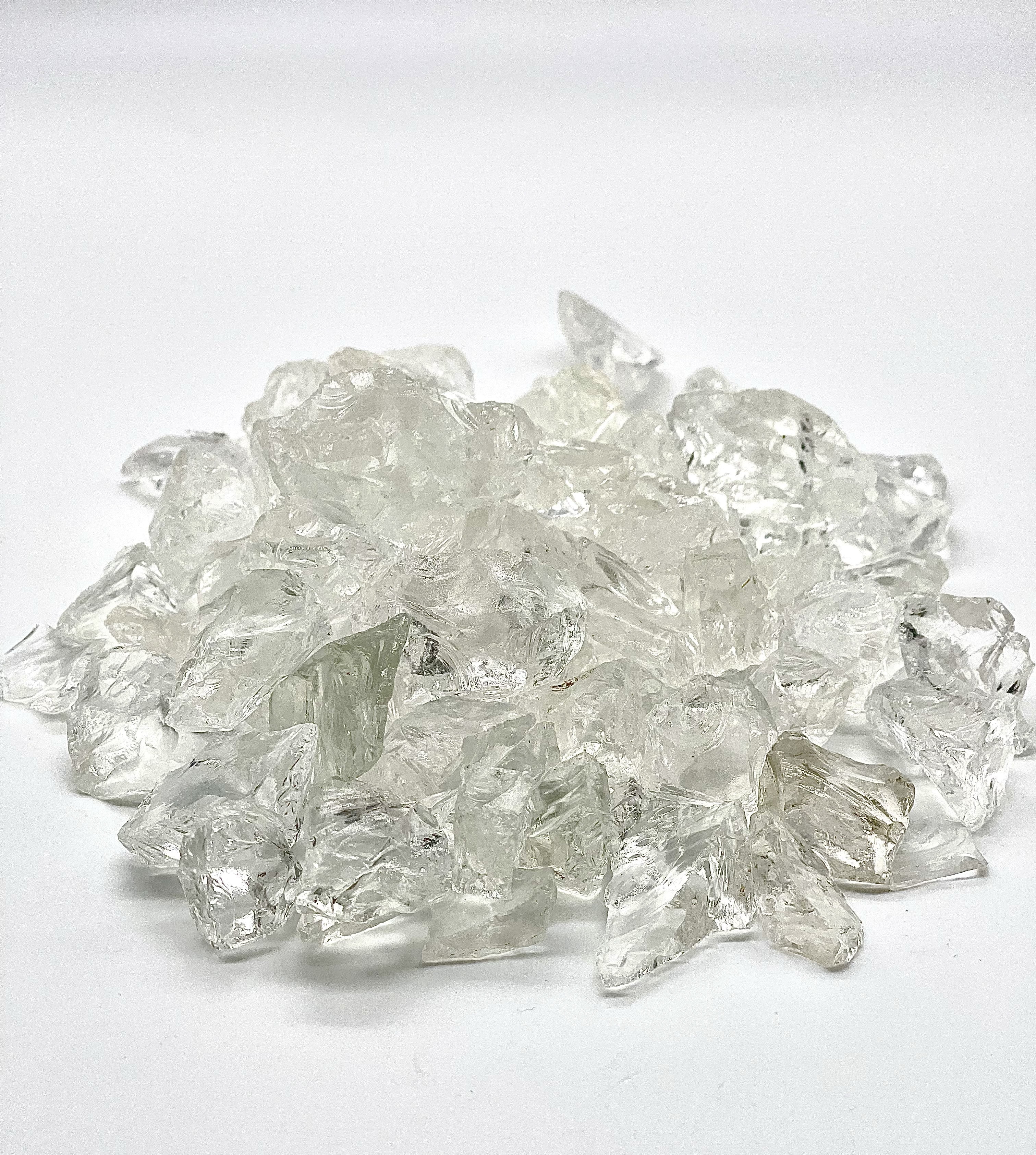 Large Crystal Clear Fire Pit Glass Rocks for Indoor or Outdoor Use