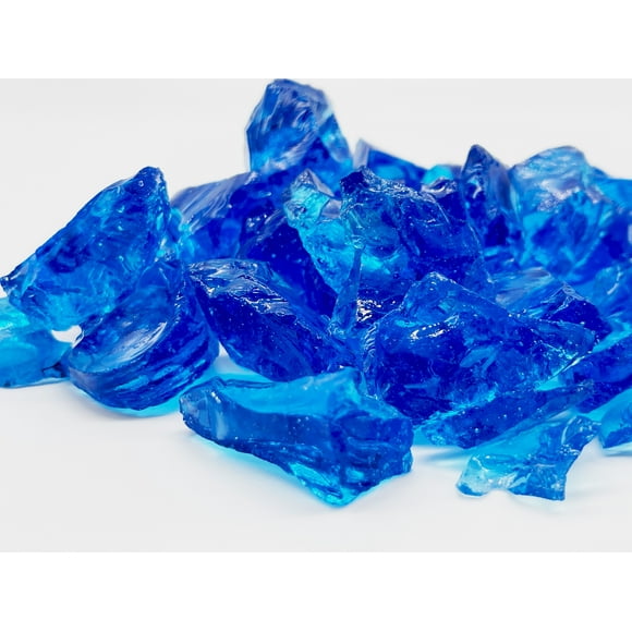 Element Fire Glass Turquoise Fire Glass 10lbs - Indoor/Outdoor Blue Fire Glass Rocks 1/2"-1" Turquoise Fire Glass