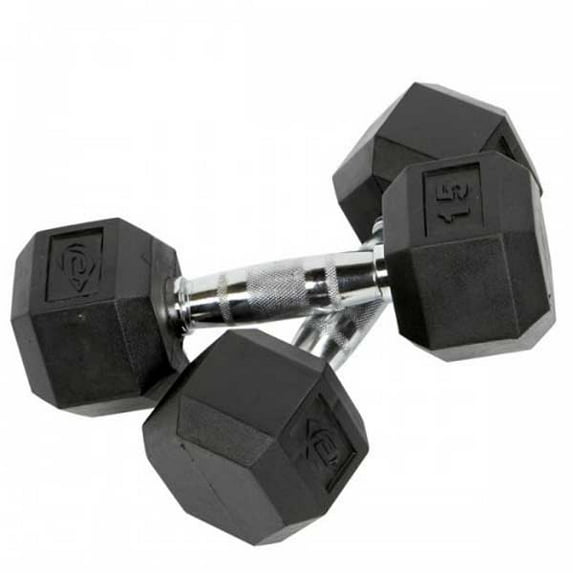 Element Fitness Virgin Rubber Hex Single Dumbbell - 25 lb