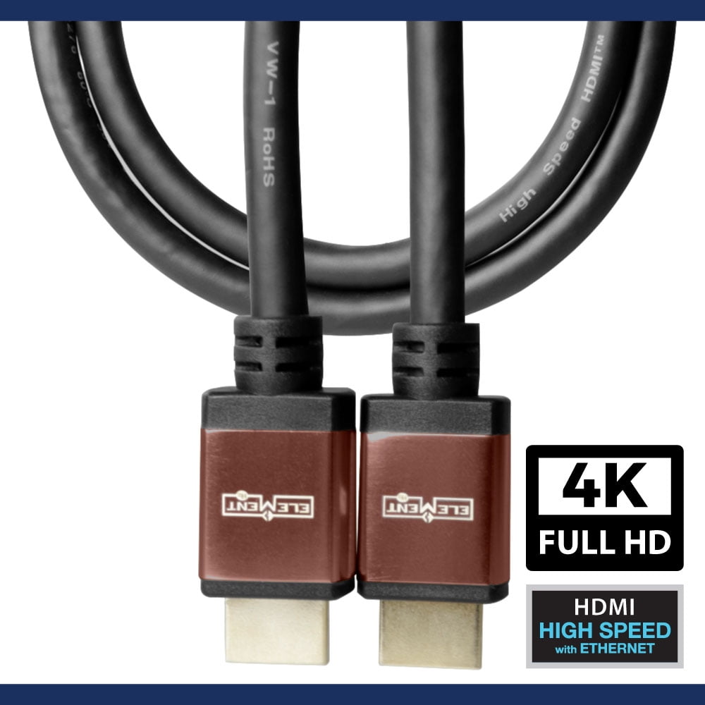 Element-Hz™ 4K HDMI Cable High Speed w/ Ethernet (Brown Ends = 20 Meters / 65.6ft)