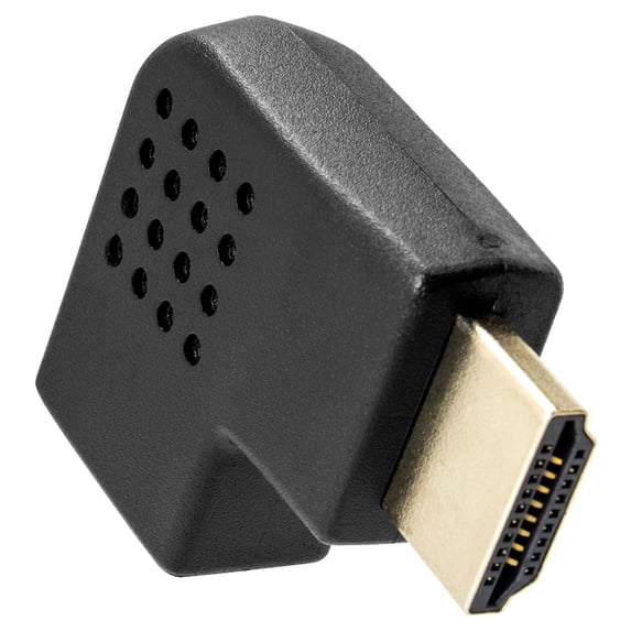 Element-Hz Flat 90º Right Angle Male/Female HDMI Cable Adapter (Opposite ELE1090) Black
