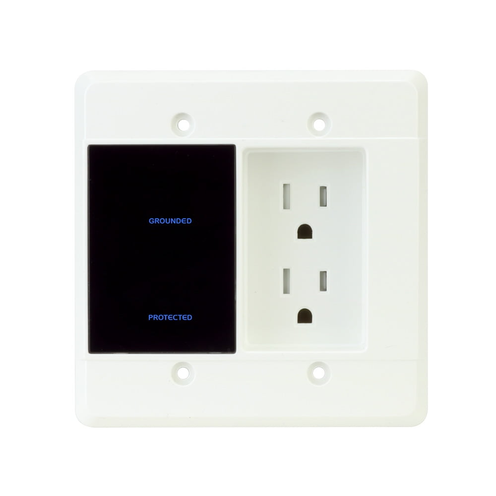 Element-Hz Power Series In-Wall Surge Protector w/ Recessed Dual Outlet, 1080 Joules