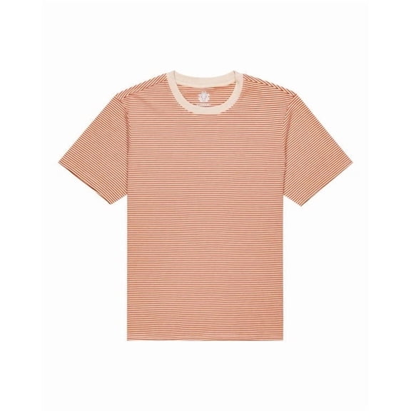Element Men's T-Shirt Burn Orange Tan Striped Chapsman Tee S/S (S11)