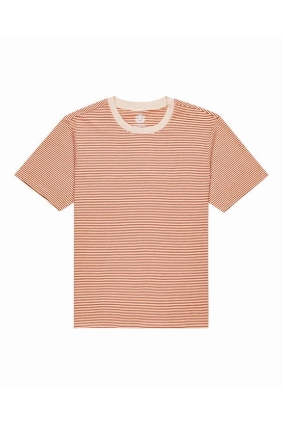 Men's T-Shirt Burn Orange Tan Striped Chapsman Tee S/S (S11)