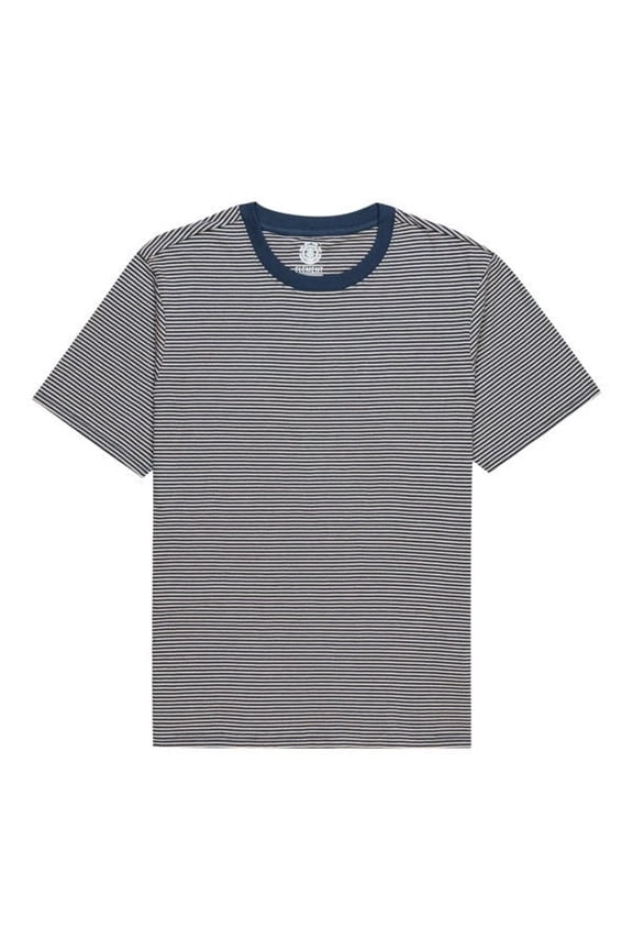 Men's T-Shirt Navy Cream Striped Chapsman Tee S/S (S10)