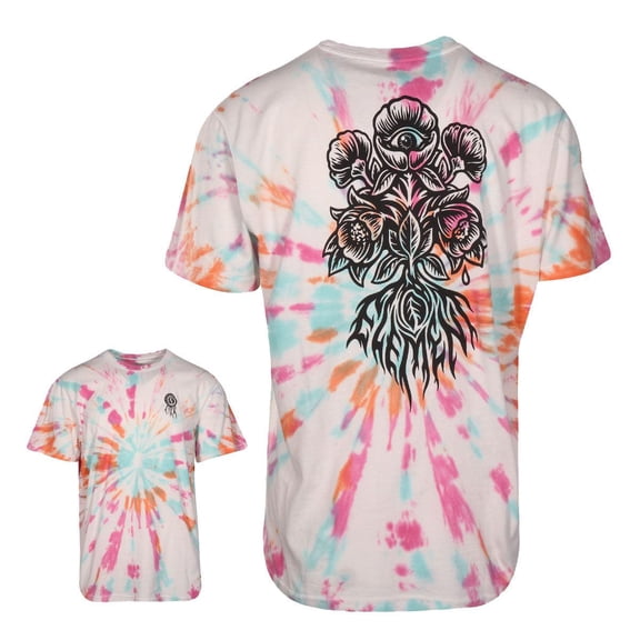 Element Men's T-Shirt White Multicolor Wander Tye-Dye S/S