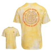 Element Mens T-Shirt Yellow Tie-Dye Four Elements Sketched Graphic S/S