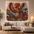 thumbnail image 1 of Element Mythical Bird with Resembling Phoenix Body, Serene Japanese Inspired for Japanese Art Lovers, Wall Decor, Mother'S Day Gift, Tapestry Wall Hanging for Dorm and Living Room, 1 of 7