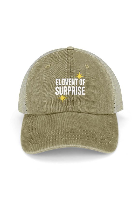 Element Of Surprise Khaki Trucker Hat for Men Women, Adjustable Mesh Back Baseball Cap