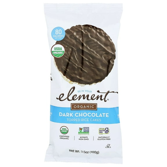 Element Organic Dipped Rice Cakes Dark Chocolate 3.5 oz Pack of 3