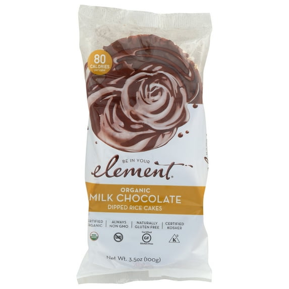 Element Organic Dipped Rice Cakes Milk Chocolate, 3.5 Oz