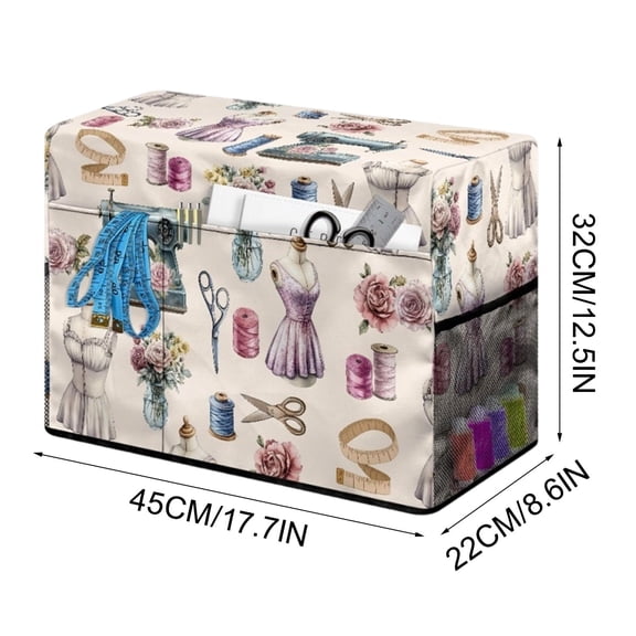 Element Sewing Machine Cover，Protective Cover with Side Handle and Sewing Essentials Pockets，Dust & Pet Hair Protection C