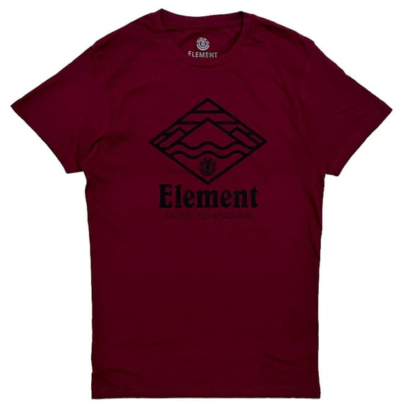 Element Skateboard Men's Made to Endure Logo Graphic Tee T-Shirt (Small, Burgundy)