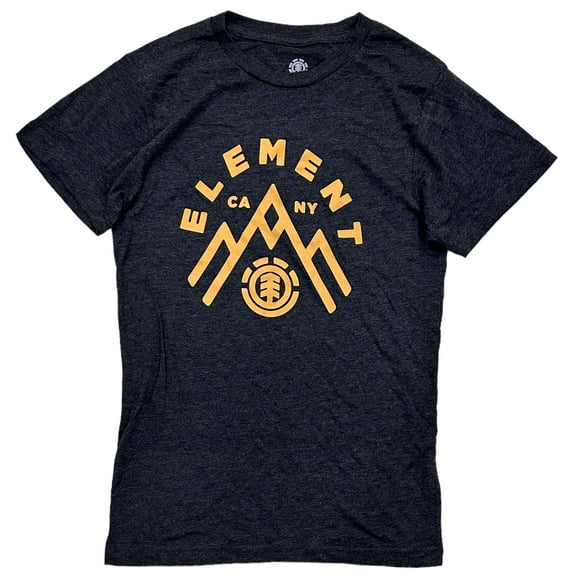 Element Skateboard Men's Mountain CA to NY Tee T-Shirt (Medium, Black Heather)