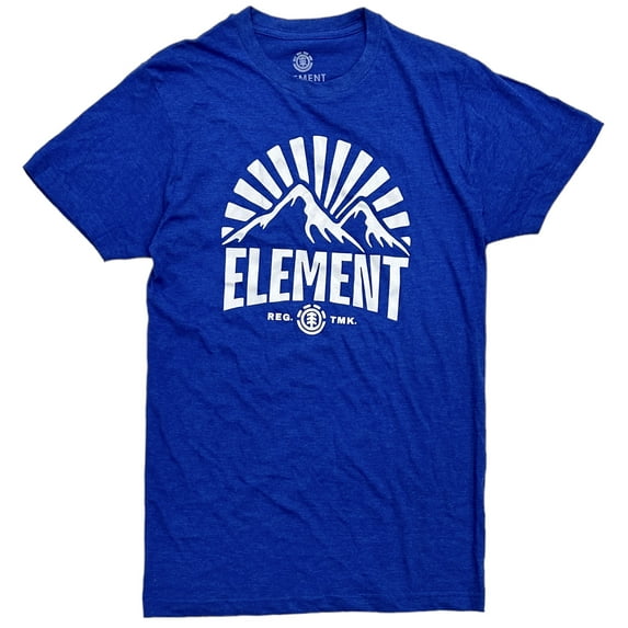 Element Skateboard Men's Mountain Logo Graphic Tee T-Shirt (Small, Blue Heather)