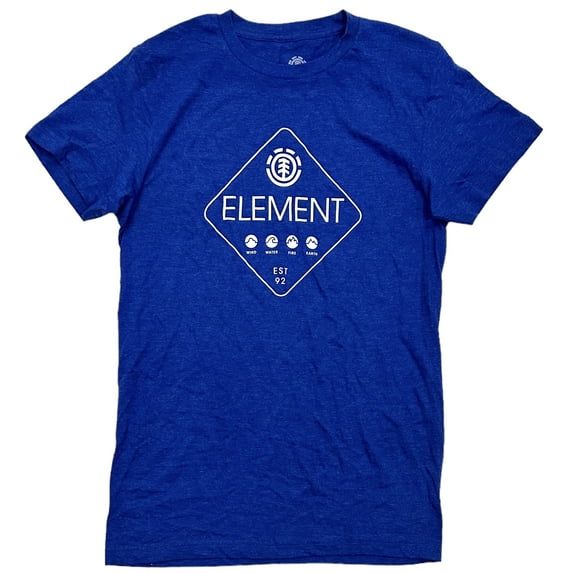 Element Skateboard Men's Warning Sign Tee T-Shirt in Blue Heather (Small, Blue Heather)
