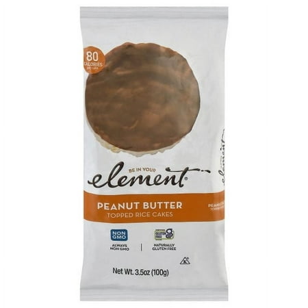 ELEM PBTR TPPD RICECAKES ( 6 X 3.5 OZ )