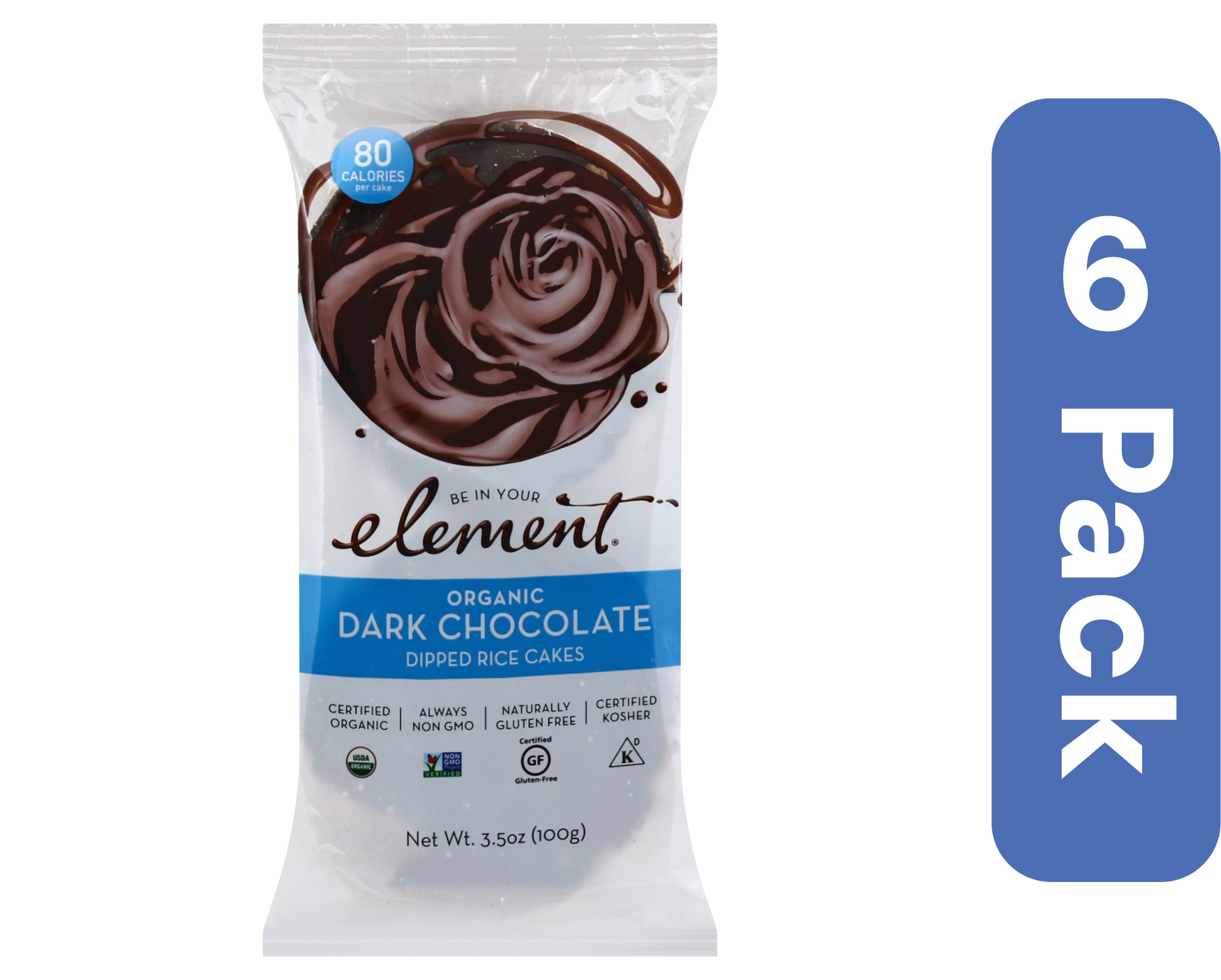 Element Snacks Rice Cake Dark Chocolate 3.5 oz (Pack Of 6)