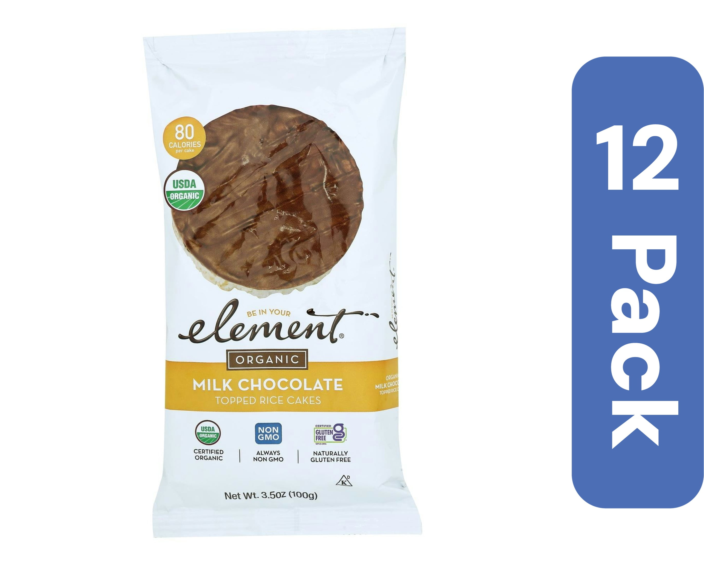 Element Snacks Rice Cake Milk Chocolate 3.5 oz (Pack Of 12)
