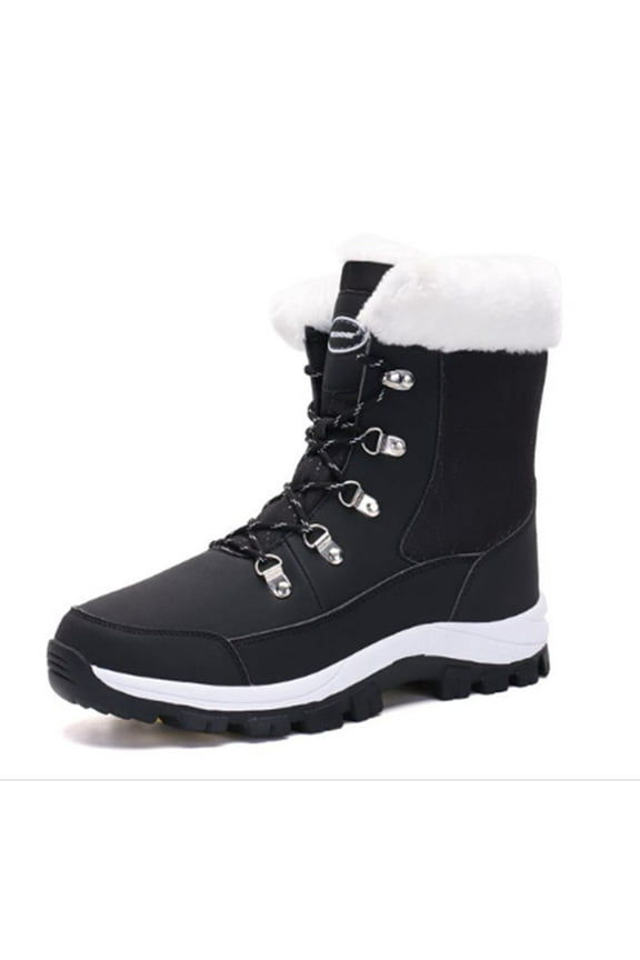 Women's Winter Boots Outdoor Waterproof Snow Boots Warm Insulated Lace up Shoes