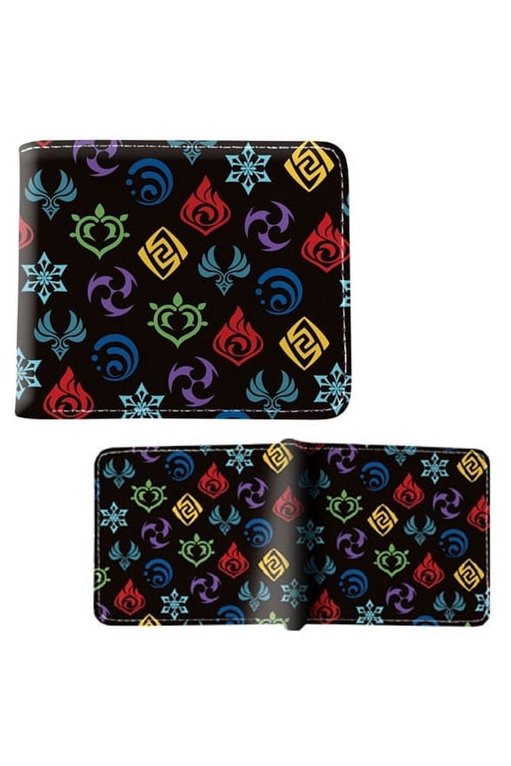 Element Symbols Pattern - Genshin Impact 4x5" Bi-Fold Wallet