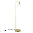 thumbnail image 1 of Element Transparent Glass Glass and Metal Floor Lamp Satin Brass, 1 of 7