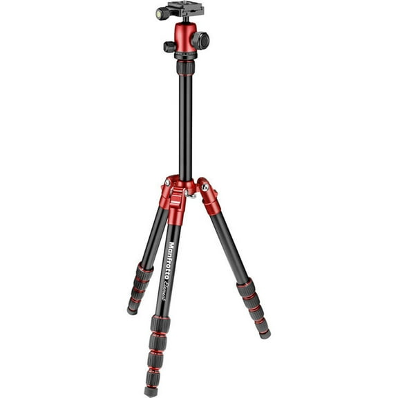 Manfrotto Element Traveller Small 5-Section Aluminum Tripod with Ball Head, Red