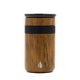 thumbnail image 1 of Elemental Artisan 12 oz Tumbler with Ceramic Lid, Triple Wall Insulated Stainless Steel Travel Coffee Mug Spill Proof, Reusable Coffee Cup, Gift-ready Hot & Cold Thermos - Teakwood, 1 of 7