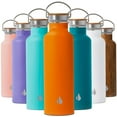 thumbnail image 1 of Elemental Classic Insulated Water Bottle, Leak Proof Thermos Water Bottle with Bamboo Lid and Metal Ring, Reusable Insulated Stainless Steel Water Bottle, 25oz - Orange, 1 of 9