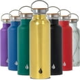 thumbnail image 1 of Elemental Classic Stainless Steel Water Bottle - 25oz Leak Proof Double Wall Insulated Water Bottle for Travel, Gym, Sports and Hydration - Thermos Water Bottles with Bamboo Lid - Gold, 1 of 8